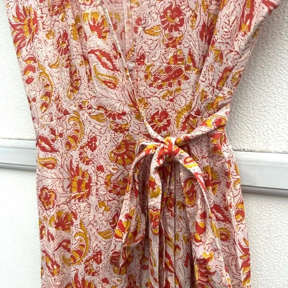 NEW Lucky Brand Maxi Dress Women XL Floral 100% Cotton Wrap Dress Cottagecore - Picture 8 of 13